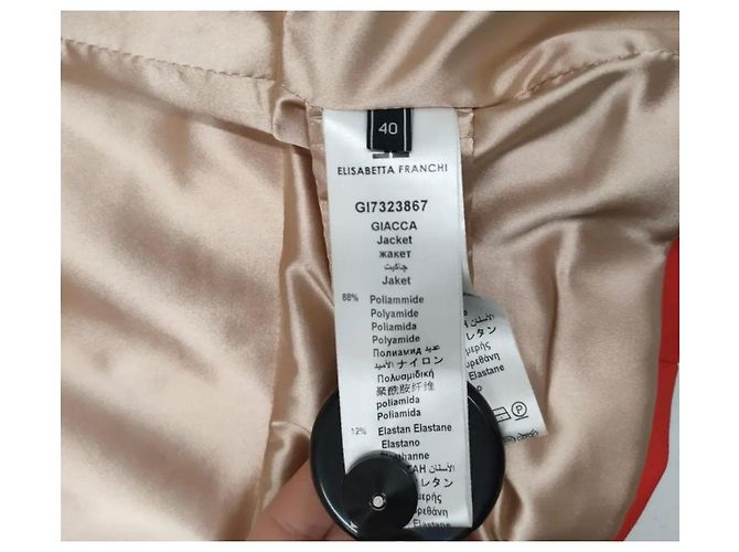 Elisabetta Franchi Jacke in Rot mit Satin-Details - Ansicht 9