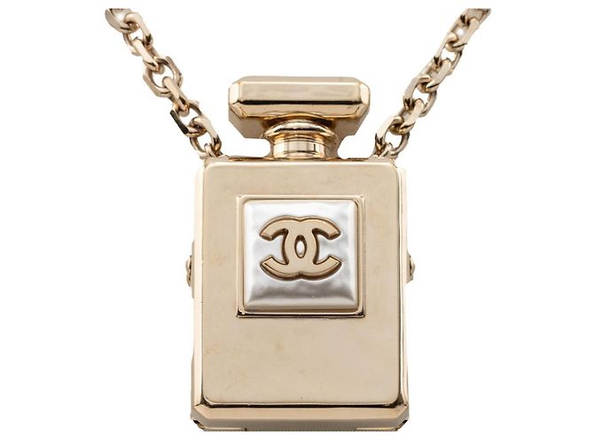 Halskette mit Anhänger in Form einer Chanel Coco Mark Parfümflasche Golden - Ansicht 2