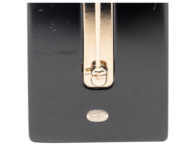 Brosche Motiv Parfümflasche Chanel Coco Mark Schwarz Weiß Golden - Ansicht 3