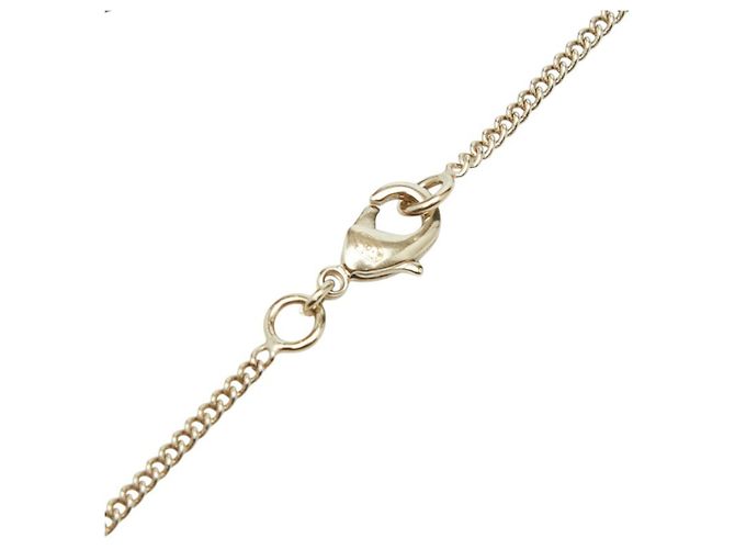 Collana Pendente in Strass a Forma di Cuore e Freccia Chanel Coco Mark Rosa D'oro - vista 5