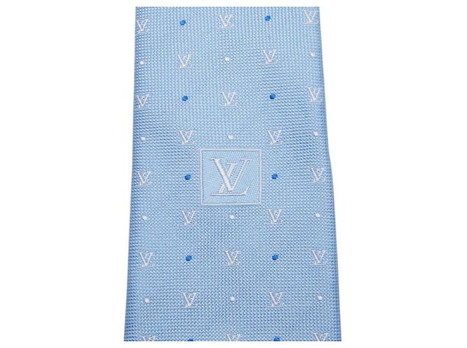 Cravatta in seta blu Louis Vuitton - vista 3