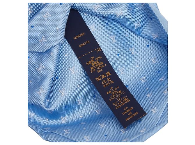 Cravatta in seta blu Louis Vuitton - vista 5