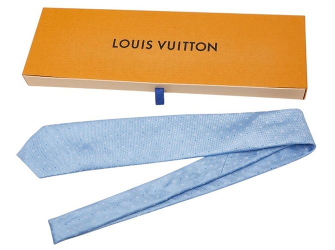 Cravatta in seta blu Louis Vuitton - vista 7