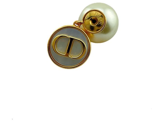Orecchini Christian Dior Dior Tribal Perla Ape Logo CD D'oro - vista 4