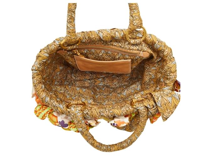 Bolso de rafia con placa de logo triangular Prada Multicolor - vista 8