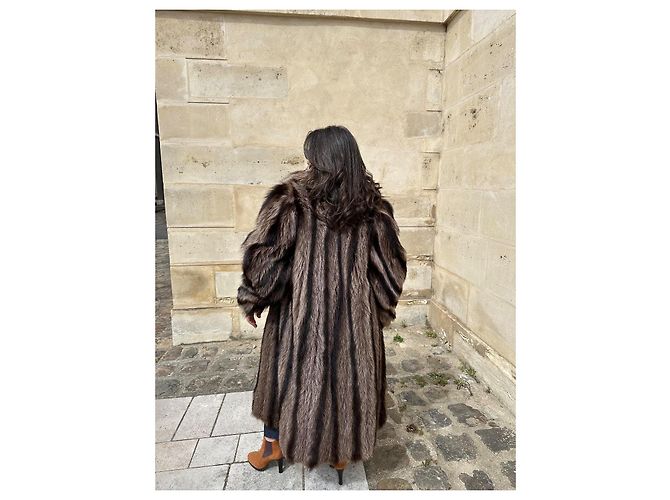 Abrigo Milady de piel de zorro marrón Castaño - vista 2
