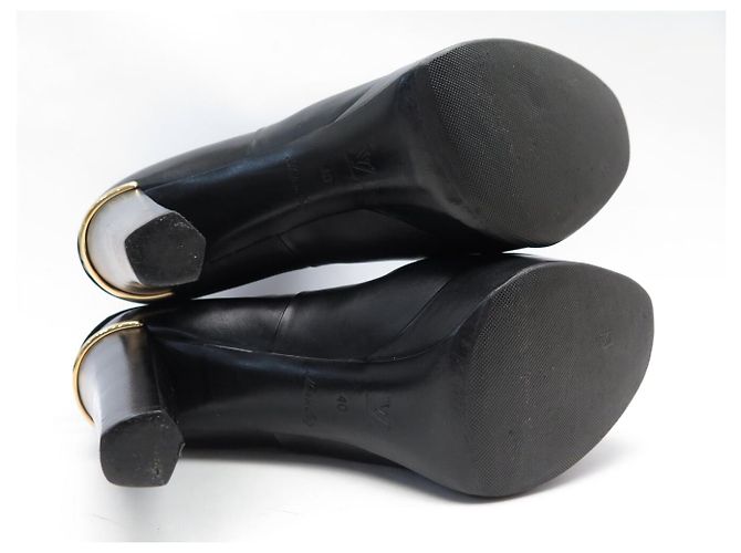 STIVALI ANKLE LOUIS VUITTON 40 PELLE NERA Nero - vista 10