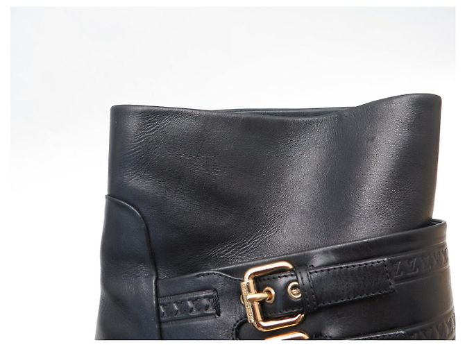 STIVALI ANKLE LOUIS VUITTON 40 PELLE NERA Nero - vista 13