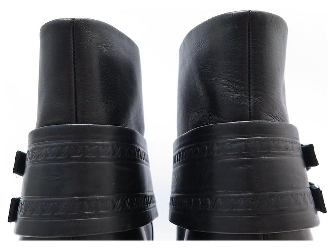 STIVALI ANKLE LOUIS VUITTON 40 PELLE NERA Nero - vista 6