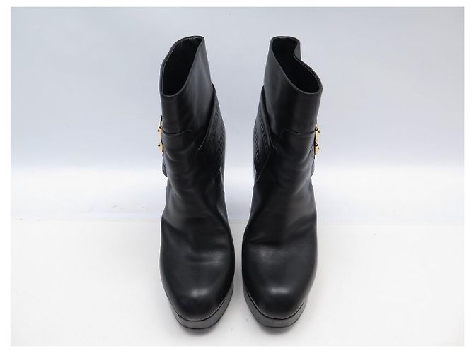 STIVALI ANKLE LOUIS VUITTON 40 PELLE NERA Nero - vista 7