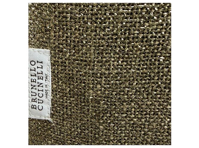Fransenschal Brunello Cucinelli aus goldfarbenem Kaschmir Golden Metallisch - Ansicht 4