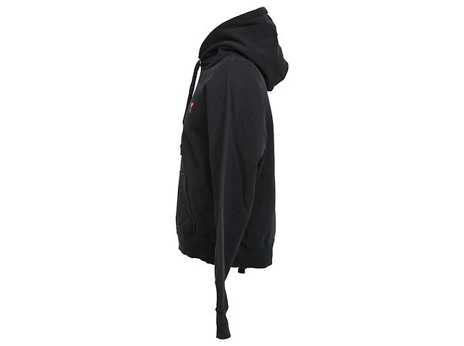 Schwarzer Baumwoll-Hoodie mit kleinem Ami Paris Ami De Coeur-Logo - Ansicht 2