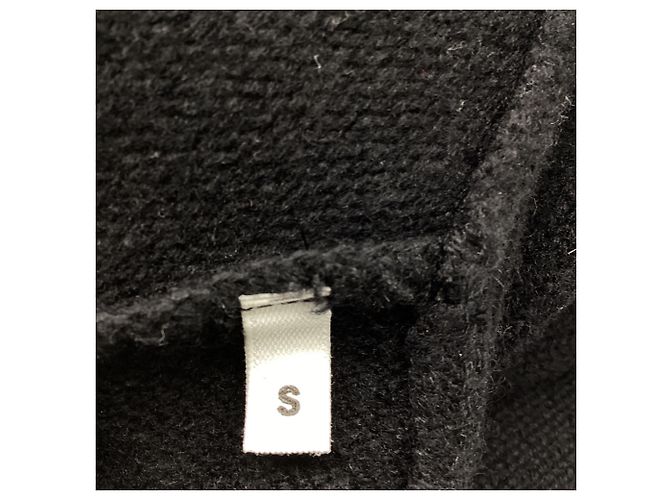 Kurzer Cardigan AMI Paris aus schwarzer Merinowolle - Ansicht 7