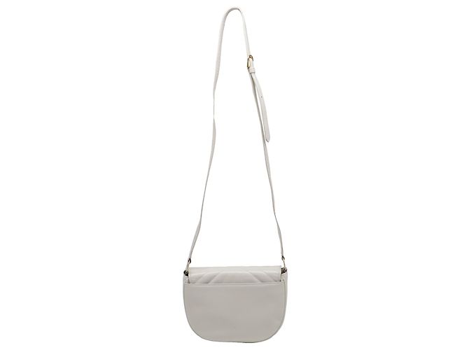 Yves Saint Laurent Borsa a Spalla Joan Trapuntata di Saint Laurent in Pelle di Vitello Bianca - vista 4