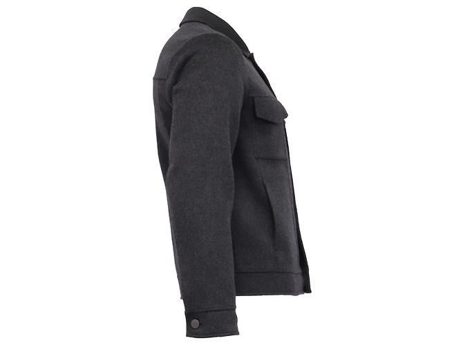 Theory Trucker Jacket in Grey Wool - view 3