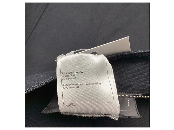 Timeless Chaqueta Chanel con cierre de botón asimétrico en algodón negro - vista 6