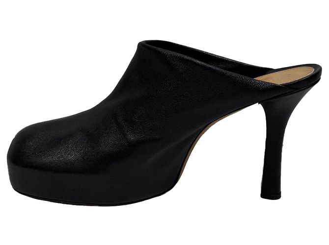 Mule a piattaforma audaci Bottega Veneta in pelle nera Nero - vista 4