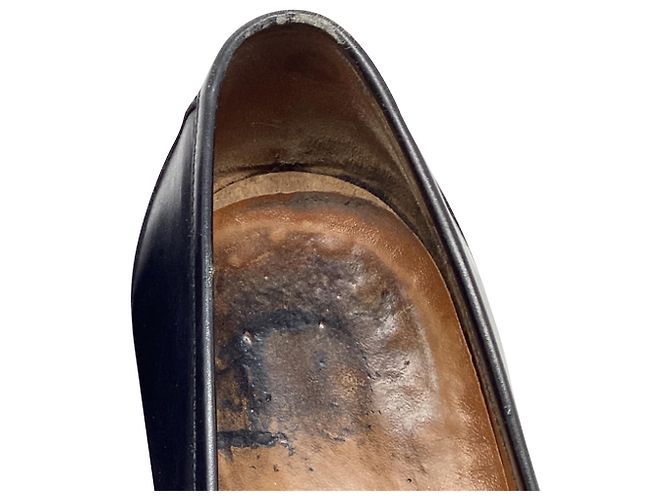 Mocassini Gancini in pelle nera di Salvatore Ferragamo Nero - vista 10