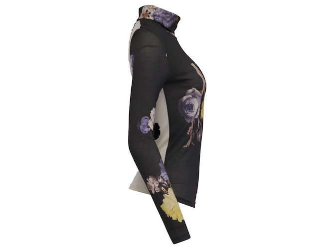 Top de cuello alto Cleo en lana con estampado floral de Acne Studios - vista 3