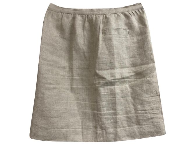 Apc Falda Mini A-Line con Botones A.P.C. en Lino Beige - vista 2