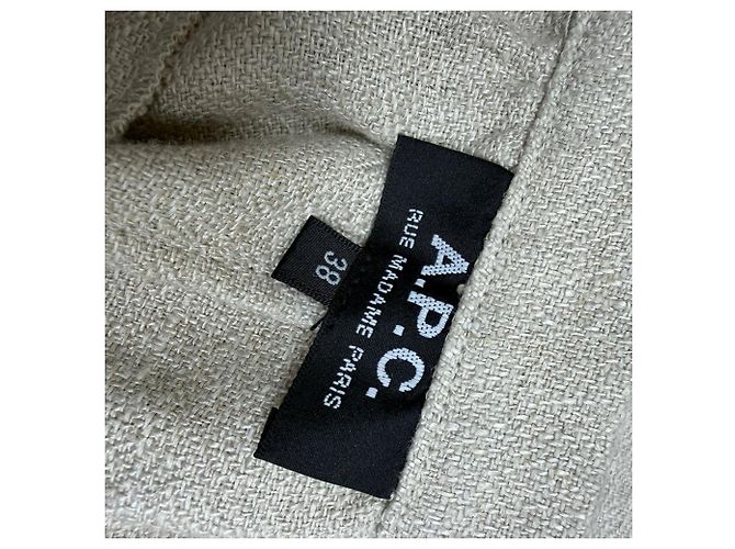 Apc Falda Mini A-Line con Botones A.P.C. en Lino Beige - vista 3