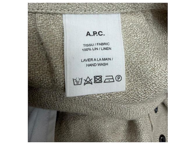 Apc Falda Mini A-Line con Botones A.P.C. en Lino Beige - vista 4