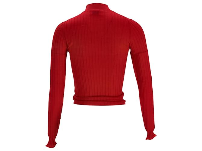 Rippstrickpullover aus roter Wolle von Acne Studios - Ansicht 3