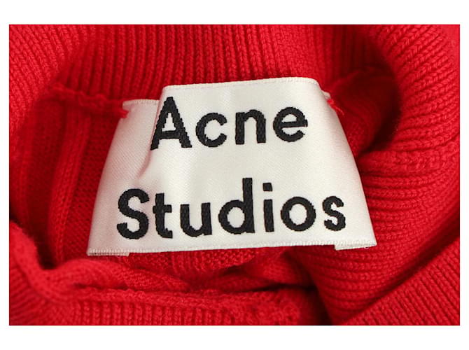 Rippstrickpullover aus roter Wolle von Acne Studios - Ansicht 4