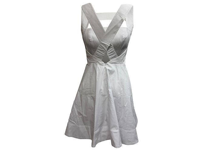 Vestido Mini Teresa Staud en Algodón Blanco Crudo - vista 3