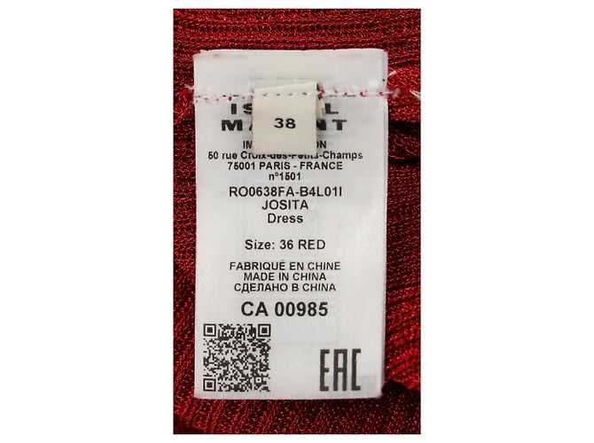 Vestido Midi Josita Isabel Marant en Viscosa Burdeos Roja - vista 5