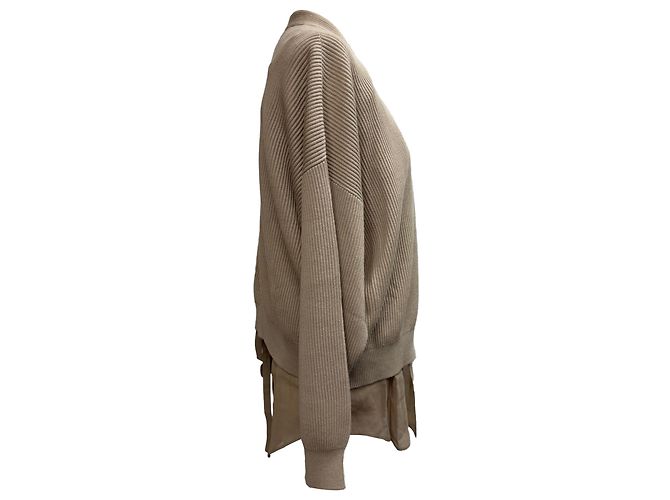 Cárdigan en capas de algodón beige Brunello Cucinelli - vista 2
