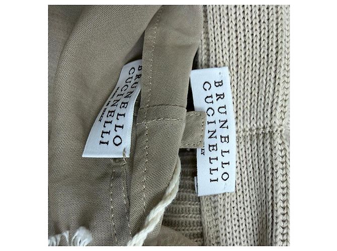 Cárdigan en capas de algodón beige Brunello Cucinelli - vista 4