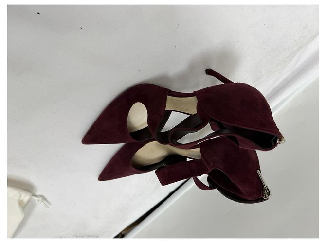 Gianvito Rossi Mesh Accent Pointed-Toe Pumps in Black Suede - view 10