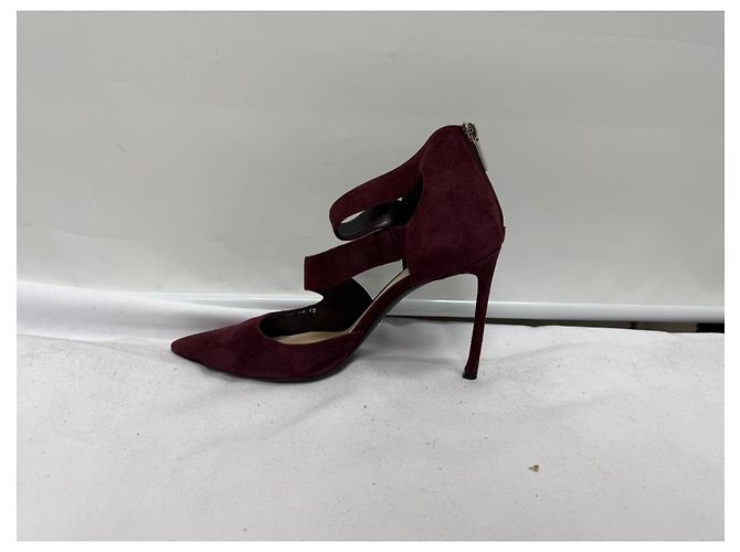Gianvito Rossi Mesh Accent Pointed-Toe Pumps in Black Suede - view 8