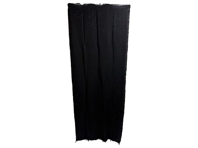 Sciarpa in cashmere nero con paillettes Brunello Cucinelli - vista 3