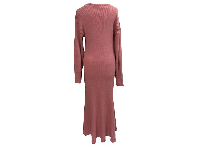 Self portrait Rosa Strick-Midi-Kleid mit Rundhalsausschnitt von Self-Portrait Pink - Ansicht 3
