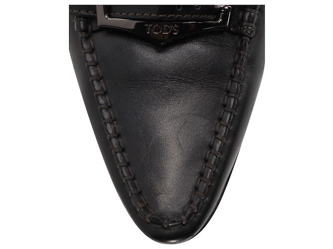 Pumps in pelle nera a punta affilata Tod's Nero - vista 12
