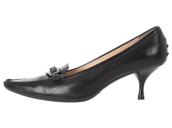 Pumps in pelle nera a punta affilata Tod's Nero - vista 2