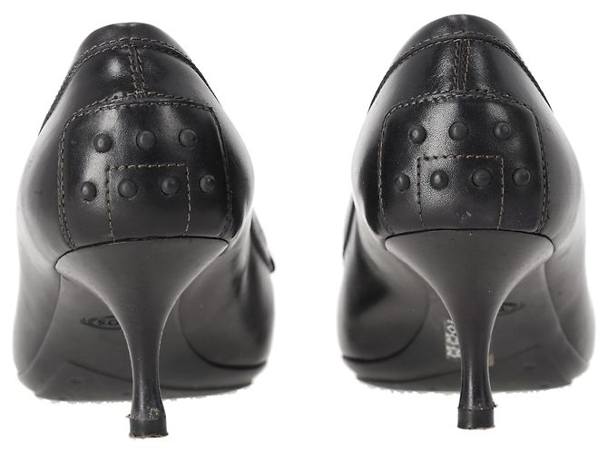Pumps in pelle nera a punta affilata Tod's Nero - vista 3