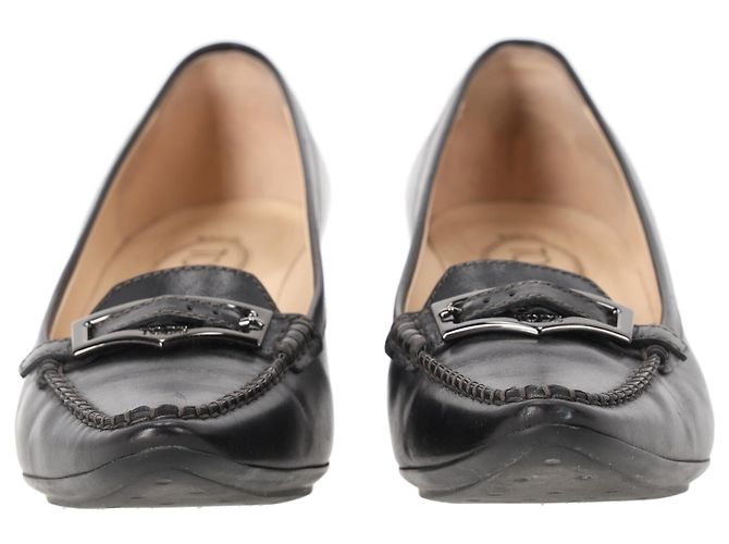 Pumps in pelle nera a punta affilata Tod's Nero - vista 4