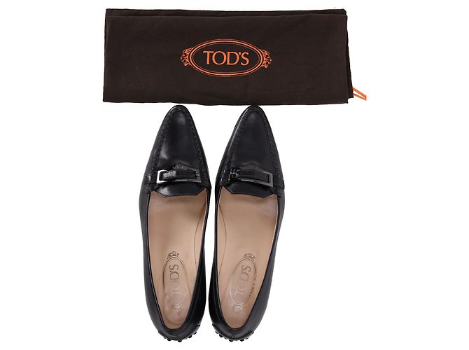 Pumps in pelle nera a punta affilata Tod's Nero - vista 6