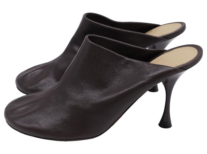 Bottega Veneta Dot Sock Absatzmules aus braunem Leder - Ansicht 4