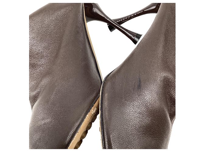 Bottega Veneta Dot Sock Absatzmules aus braunem Leder - Ansicht 9