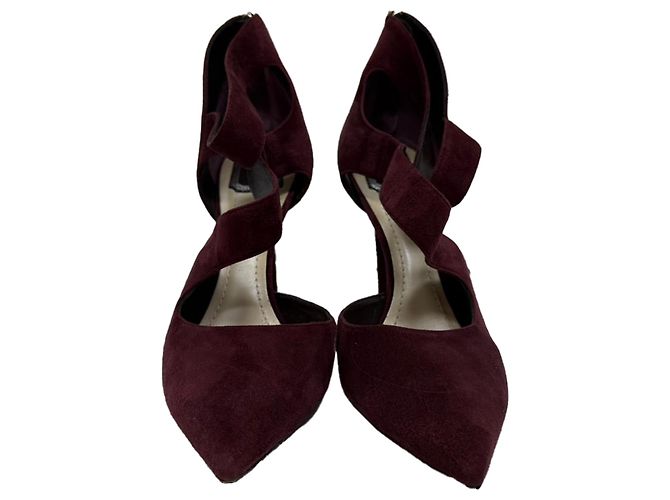 Décolleté a punta Dior in suede bordeaux
 Rosso Bordò - vista 2