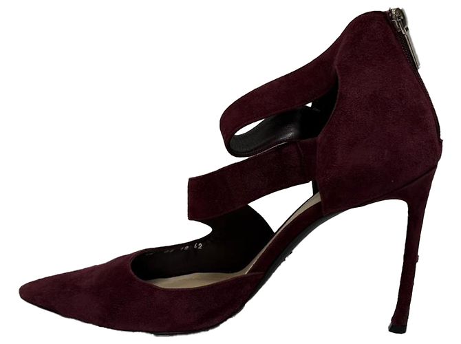 Décolleté a punta Dior in suede bordeaux
 Rosso Bordò - vista 4