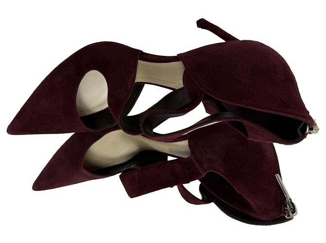Décolleté a punta Dior in suede bordeaux
 Rosso Bordò - vista 5