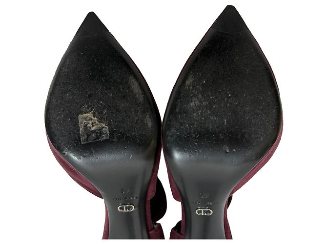 Décolleté a punta Dior in suede bordeaux
 Rosso Bordò - vista 8