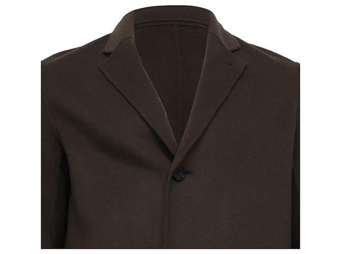 Theory Single-Breasted Coat in Brown Wool Red - view 2