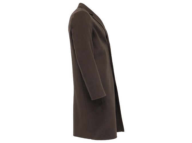 Theory Single-Breasted Coat in Brown Wool Red - view 3