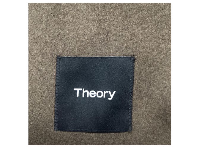 Theory Single-Breasted Coat in Brown Wool Red - view 6